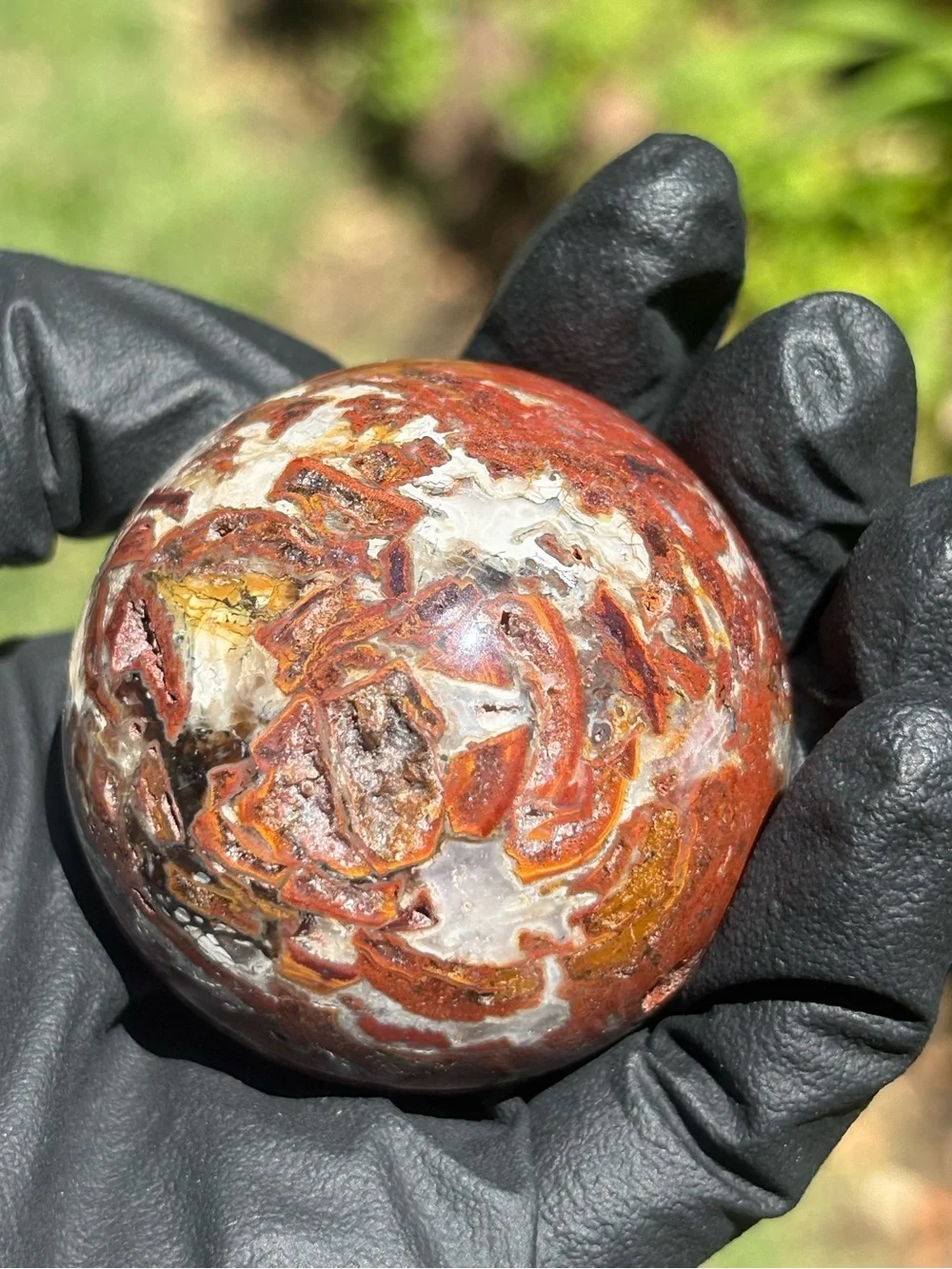 Warring State Agate Crystal Sphere with Natural Imperfections